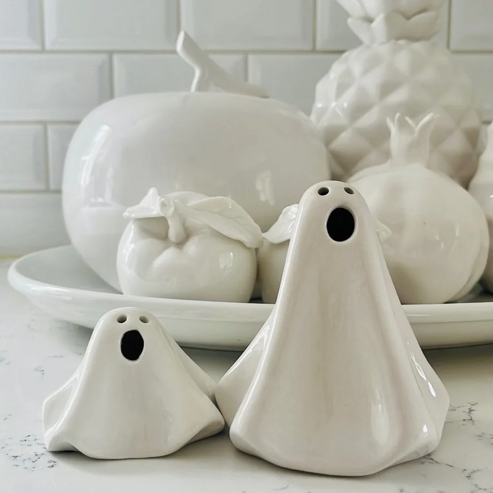 Crate&barrel LED Ceramic Halloween Ghosts